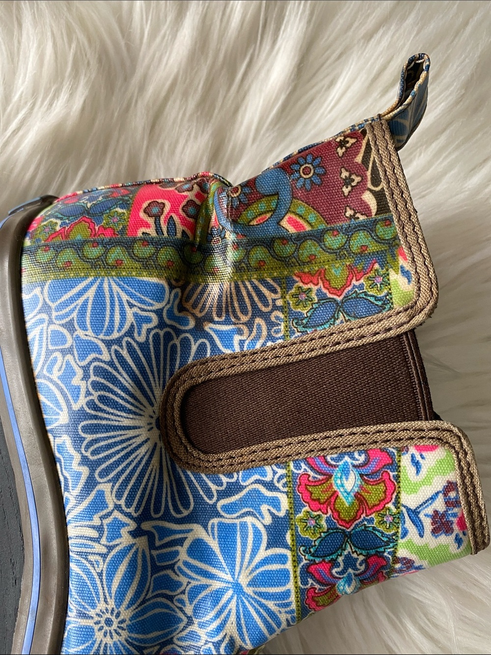 Dansko Chelsea wellies Patterned Floral Chelsea Boots in Blue and Olive - Picture 5 of 12